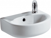Ideal Standard Connect - Lave-mains 350x260mm avec 1 trou de robinetterie à droite avec trop-plein blanc avec IdealPlus