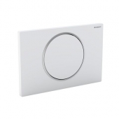 Geberit Sigma10 - Plaque de commande pour WC avec pour chasses d'eau à 1 volume blanc / chrome ultra brillant / white