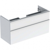 Geberit iCon - Meuble sous vasque with 2 pull-out compartments 1184x615x476mm blanc brillant/blanc brillant