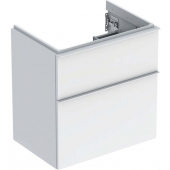 Geberit iCon - Meuble sous vasque with 2 pull-out compartments 592x615x416mm blanc brillant/blanc brillant