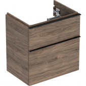 Geberit iCon - Meuble sous vasque with 2 pull-out compartments 592x615x416mm walnut hickory/walnut hickory