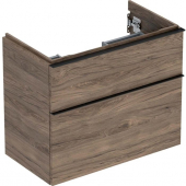 Geberit iCon - Meuble sous vasque with 2 pull-out compartments 740x615x416mm walnut hickory/walnut hickory