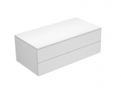 Keuco Edition 400 - Sideboard 2 Auszüge weiß / Glas weiß klar