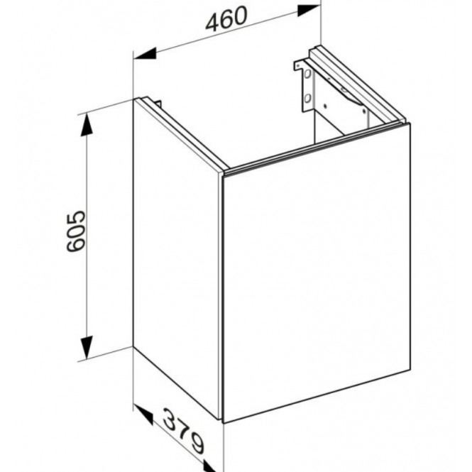 Keuco X-Line - Waschtischunterschrank 1-türig Anschlag links trüffel/Glas trüffel 460x605x380mm