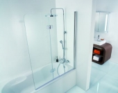 HSK Premium Softcube - Badewannenaufsatz 2-teilig 41 chromoptik 1140 x 1400 100 Glasmattierung