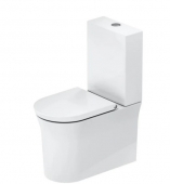 DURAVIT White Tulip - Stand-Tiefspül-WC Kombination für Aufsatz-Spülkasten mit Rimless weiß mit HygieneGlaze