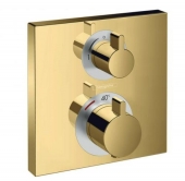 hansgrohe Ecostat - Unterputz-Thermostatarmatur Ecostat Square mit 2 Verbrauchern gold-optik gebürstet