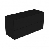 Keuco Edition 11 - Sideboard mit Beleuchtung 2 Front-Auszüge schwarz gebürstet