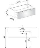 Keuco X-Line - Waschtischunterschrank 1 Front-Auszug weiß/Glas weiß 1200x400x490mm