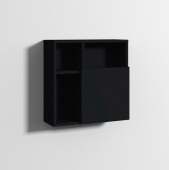 Sanipa 3way - Cube Cabinet mit 1 Tür & Anschlag links/rechts 510x510x200mm schwarz matt/schwarz matt