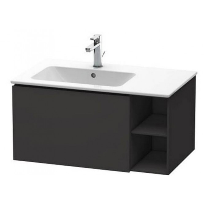 DURAVIT L-Cube - Vanity Unit with 1 drawer & 1 basin cut-out left 820x400x481mm graphite super matt/graphite super matt