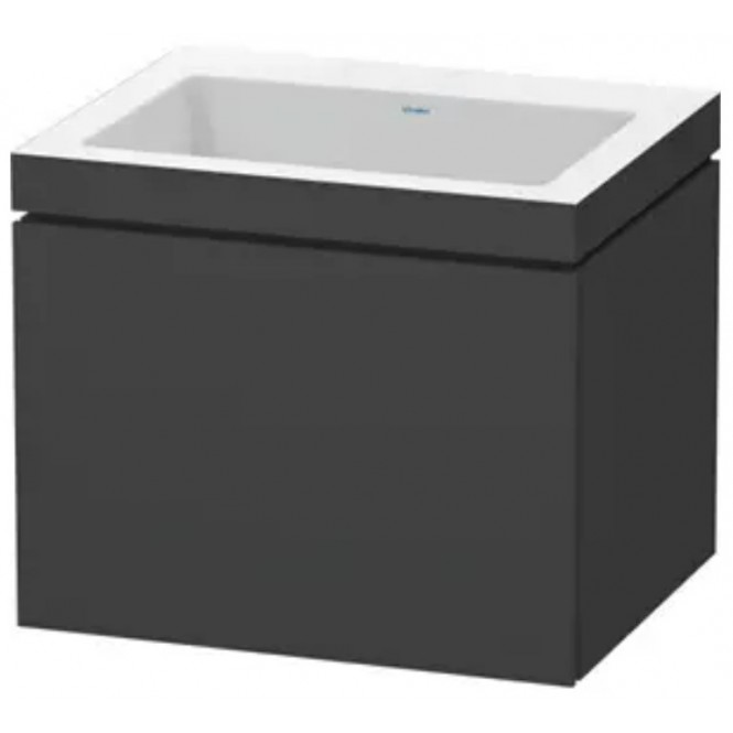 Duravit L-Cube - Möbelwaschtisch c-bonded mit Unterbau 500x600x480 1 Auszug graphit supermatt