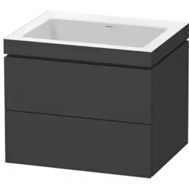 Duravit L-Cube - Möbelwaschtisch c-bonded mit Unterbau wandhängend 500x600x480 graphit supermatt