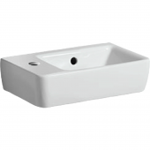 Geberit Renova Nr. 1 Comprimo - Handwaschbecken 400 x 250 mm Hahnloch links weiß mit KeraTect