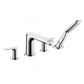 hansgrohe Metris - 4-hole deck-mounted bathtub fitting with 2 outlets chrome