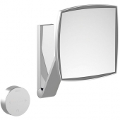 Keuco iLook_move - Cosmetic mirror 5x magnification with LED lighting brushed bronze