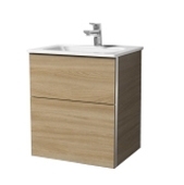 Sanipa 3way - Vanity Unit with washbasin with 2 pull-out compartments 515x597x420mm impresso elm/impresso elm