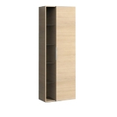 Sanipa 3way - Tall cabinet with 1 door & 1 open compartment & hinges right 600x1700x345mm nordic oak/nordic oak