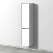 Sanipa Twiga - Tall cabinet with 2 doors & hinges right 375x1713x350mm white gloss/white gloss