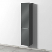 Sanipa Twiga - Tall cabinet with 2 doors & hinges right 375x1713x350mm anthracite gloss/anthracite gloss