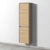 Sanipa Twiga - Tall cabinet with 1 door hinges left & 1 tilt-out laundry basket 475x1713x350mm impresso elm/impresso elm