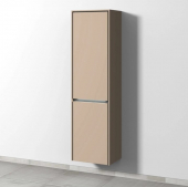 Sanipa Twiga - Tall cabinet with 1 door hinges left & 1 tilt-out laundry basket 475x1713x350mm macchiato matt/macchiato matt