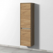 Sanipa Twiga - Tall cabinet with 1 door hinges right & 1 tilt-out laundry basket 475x1713x350mm kansas oak/kansas oak