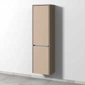 Sanipa Twiga - Tall cabinet with 1 door hinges right & 1 tilt-out laundry basket 475x1713x350mm macchiato matt/macchiato matt