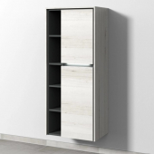 Sanipa Twiga - Storage cupboard with 2 doors & 1 open compartment & hinges right 525x1241x350mm light linden/light linden