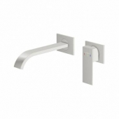 Steinberg Series 135 - Single Lever Basin Mixer wall-mounted with projection 200 mm without waste set brushed nickel
